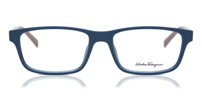 Ferragamo Sf 2848 417 Men's Glasses Blue Size 56 - Free Lenses - Blue Light Block Available