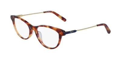Ferragamo Cat-eye Eyeglasses 52-17 In Multi