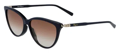 Ferragamo Sf 2870s 433 Cat-eye Sunglasses In Black