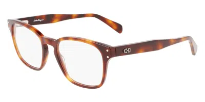 Ferragamo Sf 2925 214 Men's Glasses Tortoiseshell Size 52 - Free Lenses - Blue Light Block Available In Brown