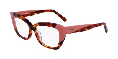 Ferragamo Sf 2938 Women's Glasses, Tortoiseshell, Size 53 In Red