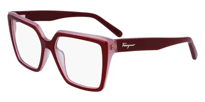 Ferragamo Sf 2950 Women's Glasses, Clear, Size 54 In Burgundy