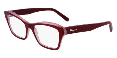 Ferragamo Sf 2951 Women's Glasses, Clear, Size 53 In Burgundy