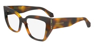Ferragamo Sf 2972 Women's Glasses, Tortoiseshell, Size 54 In Brown