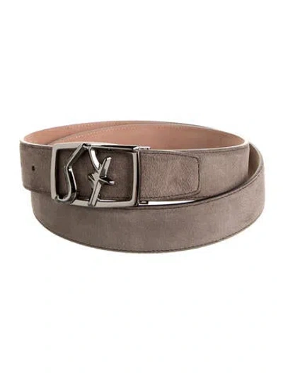 Pre-owned Ferragamo Sf Suede Waist Belt In Neutrals