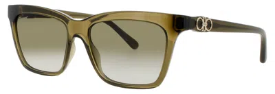 Ferragamo Sf1027s Gradient Sunglasses 55-16-140 Acetate With Case In 315 - Green / Green Gradient