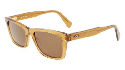 Pre-owned Ferragamo Sf1039s 261 Clear Caramel 54/18/150 Male Sunglasses