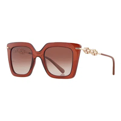 Ferragamo Sf1041s 232 Transparent Brown/rose Brown Gradient In Red