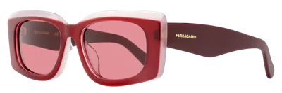 FERRAGAMO FERRAGAMO SF1079SLB OVERSIZED RECTANGULAR SUNGLASSES