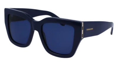 Pre-owned Ferragamo Sf1104s 414 Navy Blue 55/19/140 Female Sunglasses