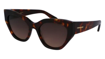 Pre-owned Ferragamo Sf1107s 242 Tortoise 55/20/140 Female Sunglasses