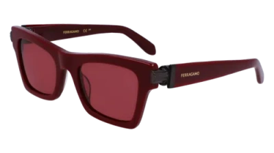 Pre-owned Ferragamo Sf2013s 606 Burgundy 52/21/135 Female Sunglasses