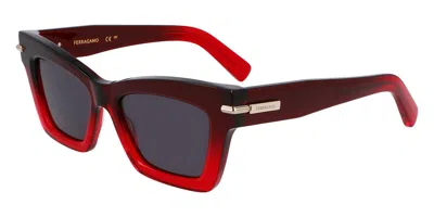 Ferragamo Grey Cat Eye Ladies Sunglasses Sf2031s 615 52 In Red