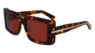 Pre-owned Ferragamo Sf2032s 242 Tortoise 55/19/140 Female Sunglasses
