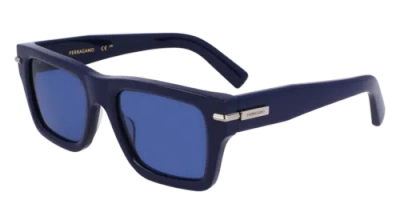Pre-owned Ferragamo Sf2033s 414 Blue 53/20/145 Male Sunglasses