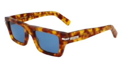 Pre-owned Ferragamo Sf2034s 212 Blonde Tortoise 50/22/145 Male Sunglasses