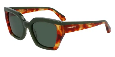 Ferragamo Green Butterfly Ladies Sunglasses Sf2035s 335 52