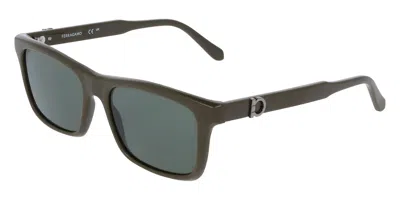 Ferragamo Sf2060se 324 Men's Sunglasses Green Size 55 In Gray