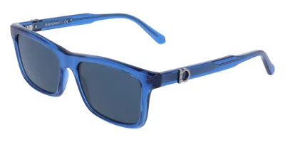 Ferragamo Sf2060se 439 Men's Sunglasses Blue Size 55