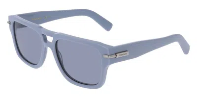 Ferragamo Sf2070s 452 Men's Sunglasses Blue Size 56 In Metallic