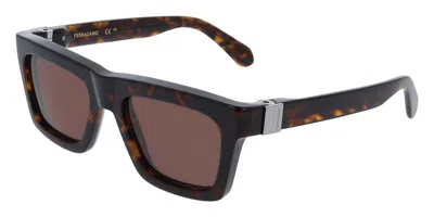 Ferragamo Sf2071s 242 Men's Sunglasses Tortoiseshell Size 54 In Brown