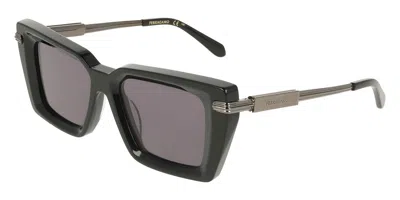 Ferragamo Grey Rectangular Ladies Sunglasses Sf2089s 001 52 In Black