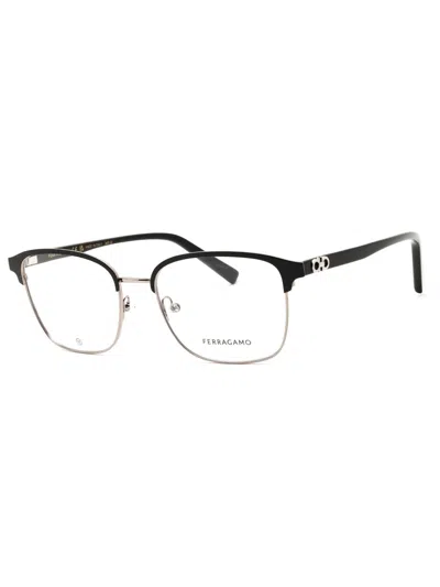 Ferragamo Sf2225 Rectangular Metal Men's Eyeglasses In Black