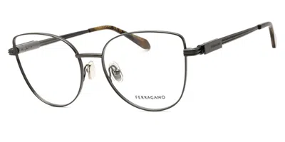 Ferragamo Sf2240 027 Women's Glasses Silver Size 56 - Free Lenses - Blue Light Block Available In Metallic