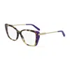 Ferragamo Sf2850 285 Cat Eye Eyeglasses In 285 Tokyo Havana Purple