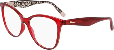 Ferragamo Sf2892 634 Cat Eye Eyeglasses In Red