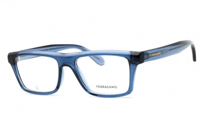Ferragamo Sf2988 450 Transparent Azure 54mm In Blue