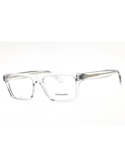 Ferragamo Sf2988 Rectangular Eyeglasses For Men In Transparent
