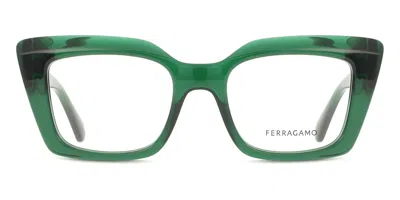 Ferragamo Sf3008 Women's Glasses, Green, Size 50