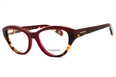 Ferragamo Sf3011 654 Opaline Burgundy/red Tortoise 53mm In Multi