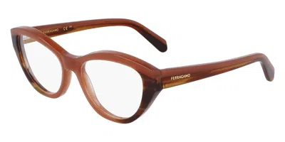 Ferragamo Sf3011 Women's Glasses, Brown, Size 53