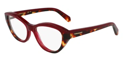 Ferragamo Sf3011 Women's Glasses, Burgundy, Size 53