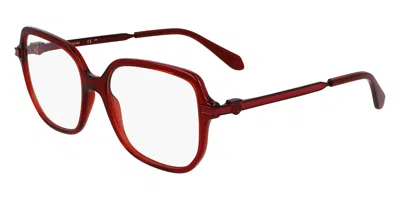 Ferragamo Sf3012 Women's Glasses, Red, Size 53 In Burgundy