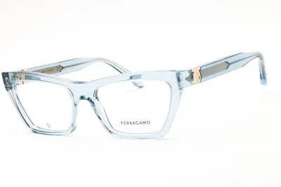 Ferragamo Sf3021 450 Transparent Azure 54mm In Gray