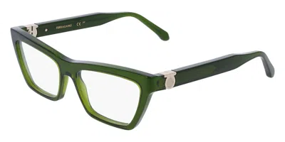 Ferragamo Sf3021 Women's Glasses, Green, Size 54