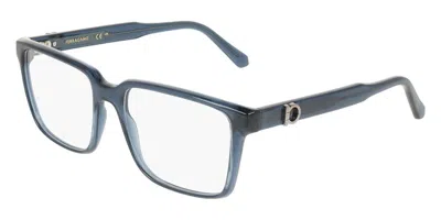 Ferragamo Sf3028e 462 Men's Glasses Blue Size 55 - Free Lenses - Blue Light Block Available