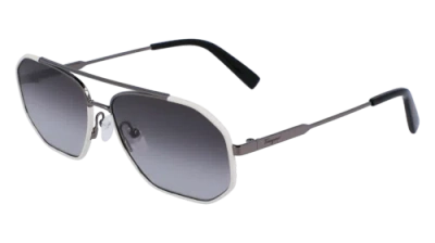 Pre-owned Ferragamo Sf303sl 026 Ruthenium/white 60/15/140 Male Sunglasses
