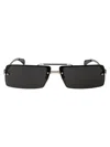 Ferragamo Silver Metal Sunglasses In Black