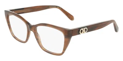 Ferragamo Sf3074 216 Women's Glasses Brown Size 54 - Free Lenses - Blue Light Block Available