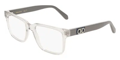 Ferragamo Sf3075 023 Men's Glasses Clear Size 54 - Free Lenses - Blue Light Block Available In Gray