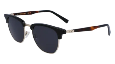 Pre-owned Ferragamo Sf307s 011 Black/gold 53/20/145 Male Sunglasses