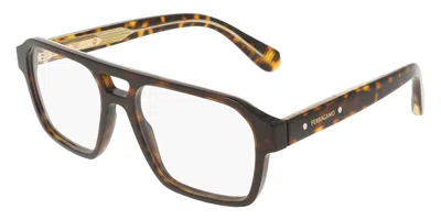 Ferragamo Sf3085 242 Men's Glasses Tortoiseshell Size 55 - Free Lenses - Blue Light Block Available In Brown