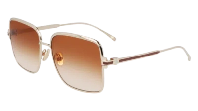 Pre-owned Ferragamo Sf317s 704 Gold/brown Sand Gradient 57/16/140 Female Sunglasses