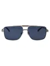 Ferragamo Matte Light Ruthenium Titanium Sunglasses In Metallic