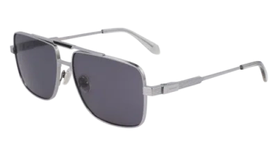 Pre-owned Ferragamo Sf318sp 021 Light Ruthenium 60/15/145 Male Sunglasses In Silver