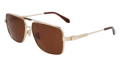 Pre-owned Ferragamo Sf318sp 710 Gold 60/15/145 Male Sunglasses